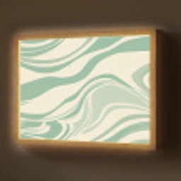 Organische lijnen - Mintgroen - Marmer Light Box met batterij (Wandlamp) middel -z3d_website