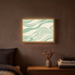 Organische lijnen - Mintgroen - Marmer Light Box met batterij (Wandlamp) middel -sfeer4