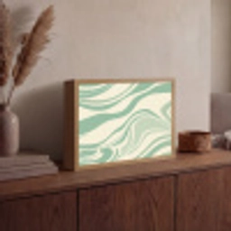 Organische lijnen - Mintgroen - Marmer Light Box met batterij (Wandlamp) middel -sfeer2