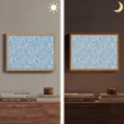 Organisch - Patroon - Blauw Light Box met batterij (Wandlamp) middel 907 -sfeer3