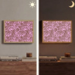 Organisch - Patroon - Roze Light Box met batterij (Wandlamp) middel 907 -sfeer3