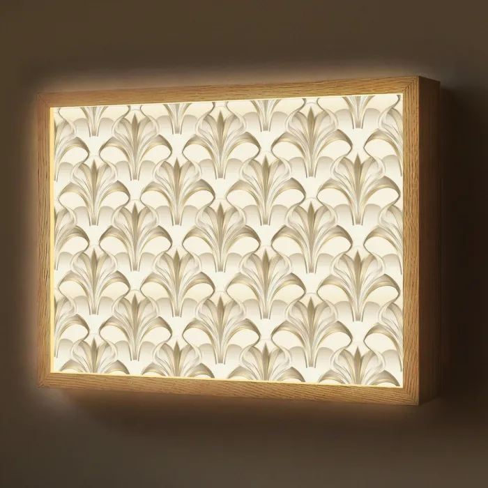 Ornament - Barok - Goud Light Box met batterij (Wandlamp) middel 907 -z3d_website