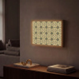 Ornament - Patroon - Groen Light Box met batterij (Wandlamp) middel 907 -sfeer1