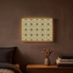 Ornament - Patroon - Groen Light Box met batterij (Wandlamp) middel 907 -sfeer4