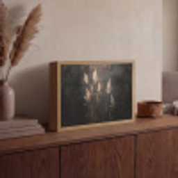 Siergras - Pluimen - Verlichting - Zwart Light Box met batterij (Wandlamp) middel -sfeer2