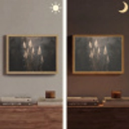 Siergras - Pluimen - Verlichting - Zwart Light Box met batterij (Wandlamp) middel -sfeer3