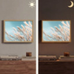 Siergras - Wind - Lichtbruin Light Box met batterij (Wandlamp) middel -sfeer3