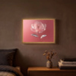 Sierlijk - Bloem - Roze - Glazen Light Box met batterij (Wandlamp) middel -sfeer4
