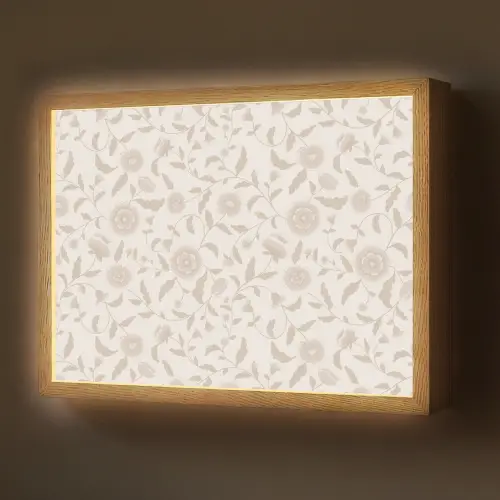 Sierlijk - Bloemen - Beige Light Box met batterij (Wandlamp) middel 907 -z3d_website