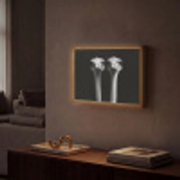 Struisvogels - Halzen - Zwart - Minimalistisch Light Box met batterij (Wandlamp) middel -sfeer1