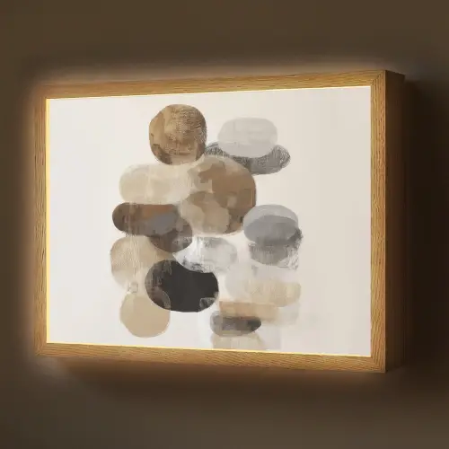 Ovaal - Kleurvlakken - Penseelstreken Light Box met batterij (Wandlamp) middel -z3d_website