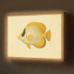 Ovaal - Vis - Geel - Schubben Light Box met batterij (Wandlamp) middel -z3d_website