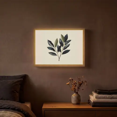 Ovaal - Olijfgroen - Simpel Light Box met batterij (Wandlamp) middel -sfeer4
