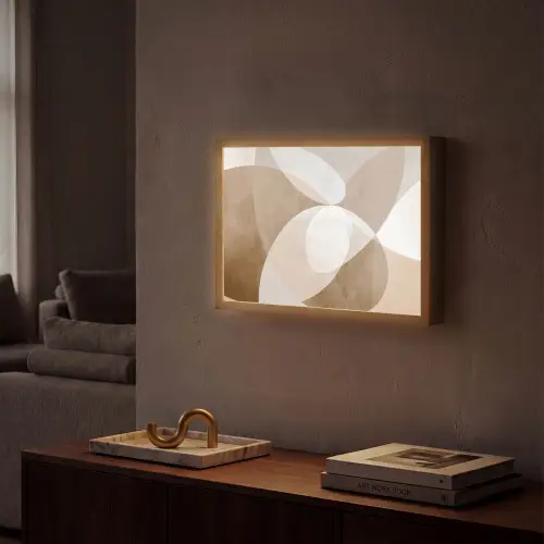 Ovale vormen - Transparant - Zachte overgang Light Box met batterij (Wandlamp) middel -sfeer1