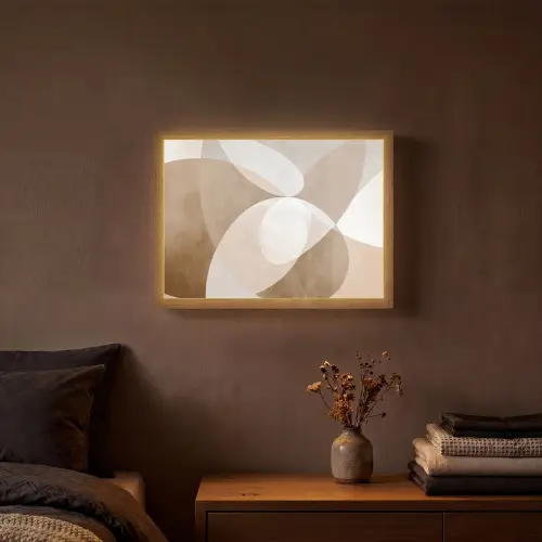 Ovale vormen - Transparant - Zachte overgang Light Box met batterij (Wandlamp) middel -sfeer4