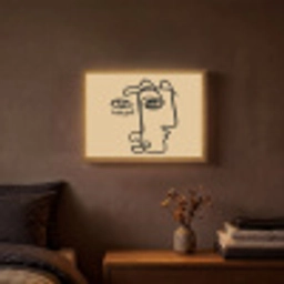 Overlappende profielen - Lichtbruin - Zwart Light Box met batterij (Wandlamp) middel -sfeer4