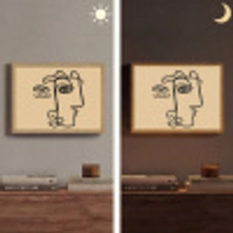 Overlappende profielen - Lichtbruin - Zwart Light Box met batterij (Wandlamp) middel -sfeer3