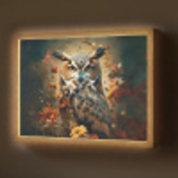 Uil - Vogel - Bloemen - Planten - Botanisch Light Box met batterij (Wandlamp) middel -z3d_website