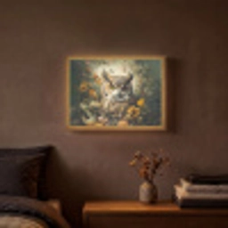 Uil - Vogels - Bloemen - Natuur Light Box met batterij (Wandlamp) middel -sfeer4