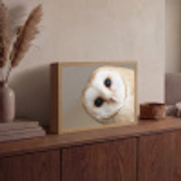 Uil - Bruin - Wit Light Box met batterij (Wandlamp) middel -sfeer2