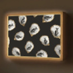 Oesters - Zwart - Vissen - Goud Light Box met batterij (Wandlamp) middel -z3d_website