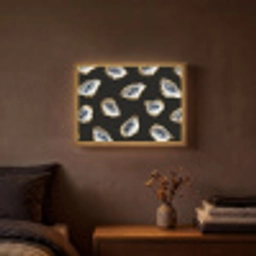 Oesters - Vissen - Blauw - Goud Light Box met batterij (Wandlamp) middel -sfeer4