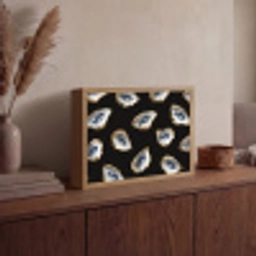 Oesters - Vissen - Blauw - Goud Light Box met batterij (Wandlamp) middel -sfeer2