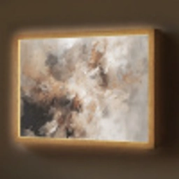 Verf - Abstract - Beige - Kunst Light Box met batterij (Wandlamp) middel -z3d_website