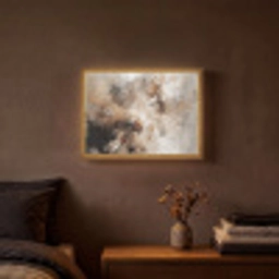 Verf - Abstract - Beige - Kunst Light Box met batterij (Wandlamp) middel -sfeer4