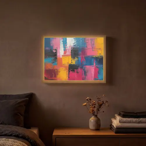 Verflook - Kunst - Modern - Abstract Light Box met batterij (Wandlamp) middel -sfeer4