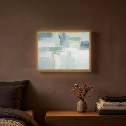 Verf - Moderne kunst - Abstract - Grijs Light Box met batterij (Wandlamp) middel -sfeer4