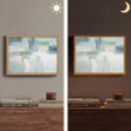 Verf - Moderne kunst - Abstract - Grijs Light Box met batterij (Wandlamp) middel -sfeer3