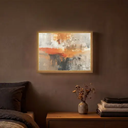 Verf - Patroon - Modern - Kunst Light Box met batterij (Wandlamp) middel -sfeer4