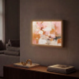 Verf - Roze - Oranje - Abstract - Kunst Light Box met batterij (Wandlamp) middel -sfeer1