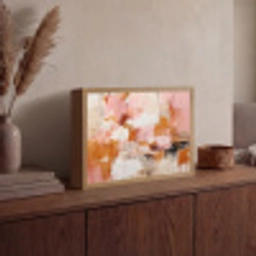 Verf - Roze - Oranje - Abstract - Kunst Light Box met batterij (Wandlamp) middel -sfeer2