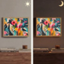 Schilderij - Abstract - Bloemen - Roze Light Box met batterij (Wandlamp) middel -sfeer3