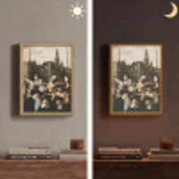 Schilderij - Oude Meesters - Collage Light Box met batterij (Wandlamp) middel -sfeer3