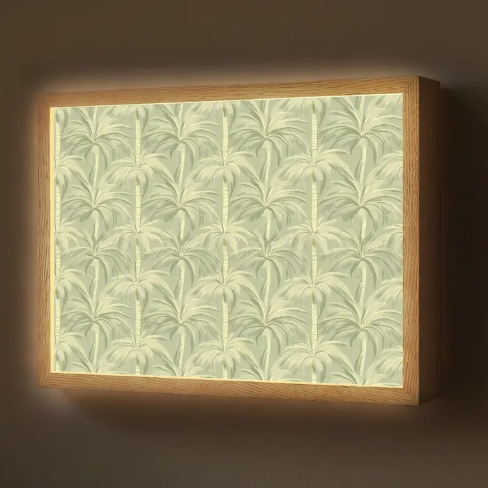 Palmwoud - Tropisch - Groen Light Box met batterij (Wandlamp) middel 907 -z3d_website