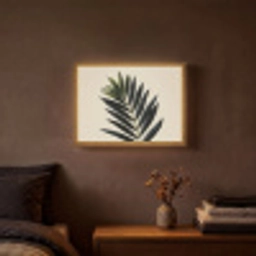Palmblad - Donkere bladen - Subtiel Light Box met batterij (Wandlamp) middel -sfeer4
