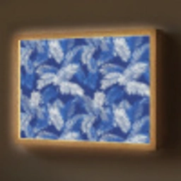 Palmblad - Patroon - Blauw Light Box met batterij (Wandlamp) middel 907 -z3d_website