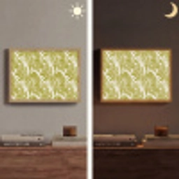 Palmblad - Patroon - Groen Light Box met batterij (Wandlamp) middel 907 -sfeer3