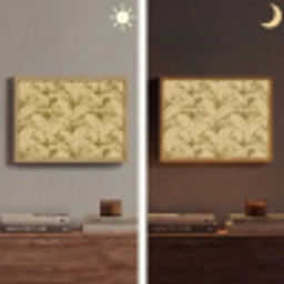 Palmbladeren - Klassiek - Groen Light Box met batterij (Wandlamp) middel 907 -sfeer3