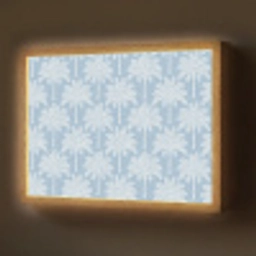 Palmboom - Modern - Blauw Light Box met batterij (Wandlamp) middel 907 -z3d_website