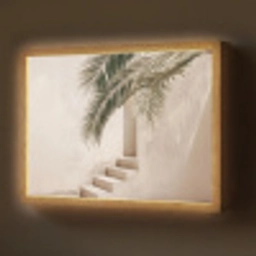 Palmboom - Schaduw - Trap - Beige Light Box met batterij (Wandlamp) middel -z3d_website