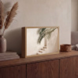 Palmboom - Schaduw - Trap - Beige Light Box met batterij (Wandlamp) middel -sfeer2
