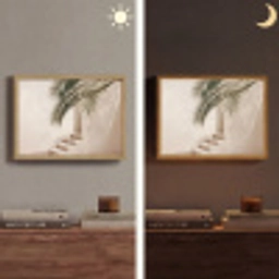 Palmboom - Schaduw - Trap - Beige Light Box met batterij (Wandlamp) middel -sfeer3