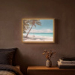 Palmboom - Schommel - Strand - Lucht Light Box met batterij (Wandlamp) middel -sfeer4