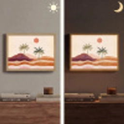 Palmbomen - Abstract - Zon - Heuvels Light Box met batterij (Wandlamp) middel -sfeer3