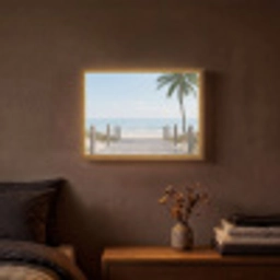 Palmbomen - Pad - Horizon Light Box met batterij (Wandlamp) middel -sfeer4