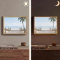 Palmbomen - Pad - Horizon Light Box met batterij (Wandlamp) middel -sfeer3